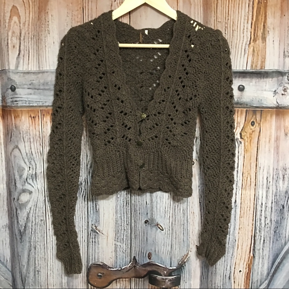 Free People Sweater Cardigan Loose Knit